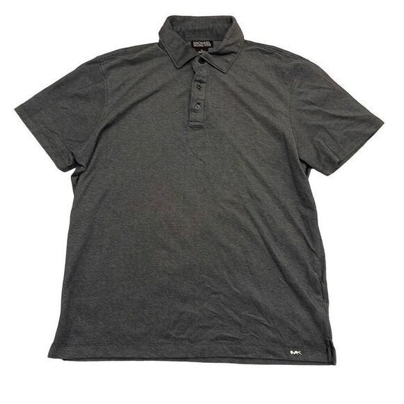 Michael Kors Men's Metallic Gray Button Polo Shirt Medium (M) - Picture 1 of 7